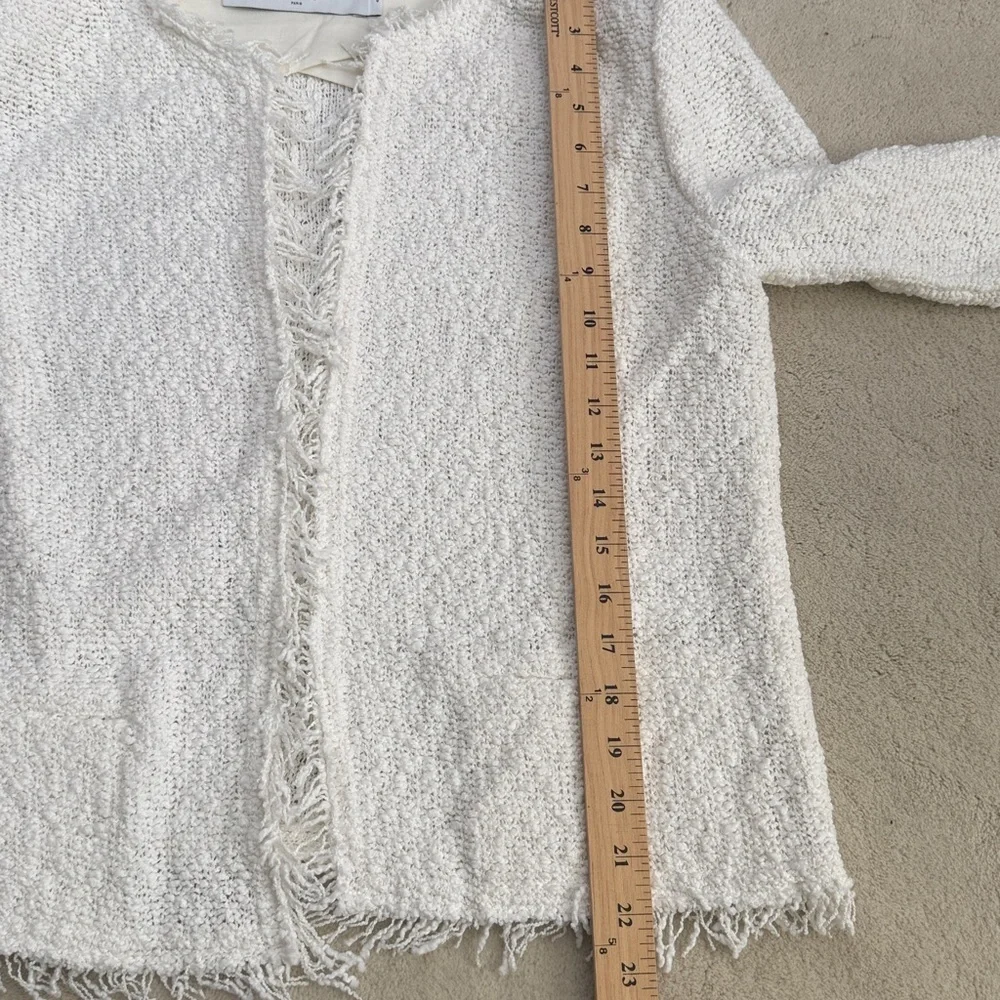 IRO Shavani White Boucle Fringe Lightweight Jacket Size 42 (Size 10)
